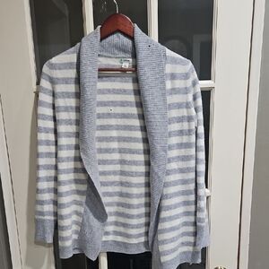 L.L. Bean Heather Gray and Cream Knit Top Cashmeres Small